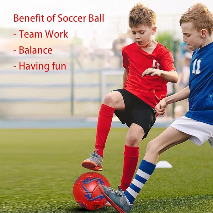 ABAJI Soccer Ball Size 3 4 5 Practice Training Balls Gift Thicker Leather Anti Exploded Indoor Outdoor Come with Pump Needle