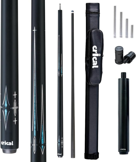 CRICAL Carbon Fiber Pool Cue Stick 58" Billiard Cue Sticks Professional Low Deflection Pool Sticks with 3/8 * 8 Pin Joint and 12.5mm Tip