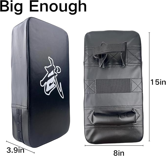 TLBTEK Taekwondo Kick Shield - Muay Thai MMA Karate Kickboxing Training Pads - Curved Leather Strike Shield