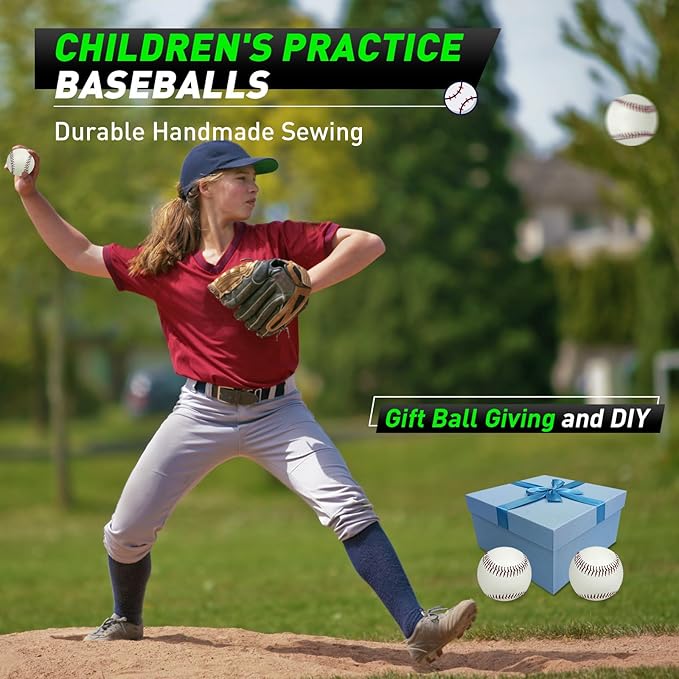 Gracfulcub Baseball Ball, Official Game Baseballs for Youth and Adult Baseball Players Training, Official Size and Weight Suitable for Batting Fielding Hitting Pitching Practice