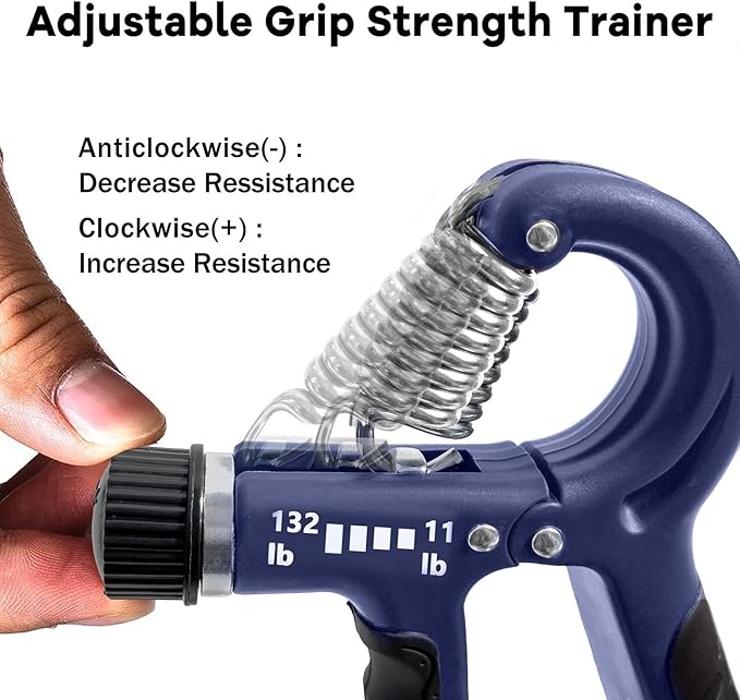FLYFE Grip Strength Trainer Kit (5 Pack), Forearm Strengthener, Hand Squeezer Adjustable Resistance, Finger Stretcher, Grip Ring, Relief Ball and Finger Exerciser for Men and Women, Injury Recovery
