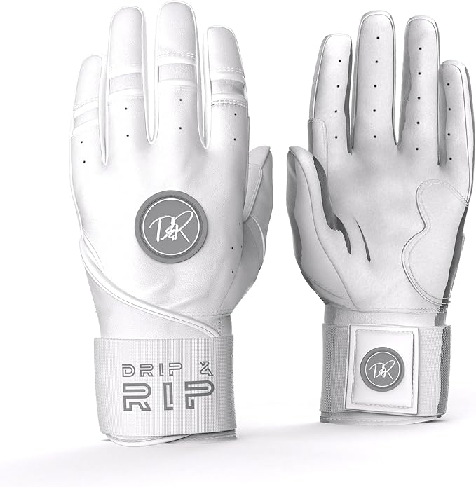 Drip & Rip Baller Series - Youth Batting Gloves + Adult Batting Gloves - for Softball and Baseball - Long Cuff Style for Men and Youth