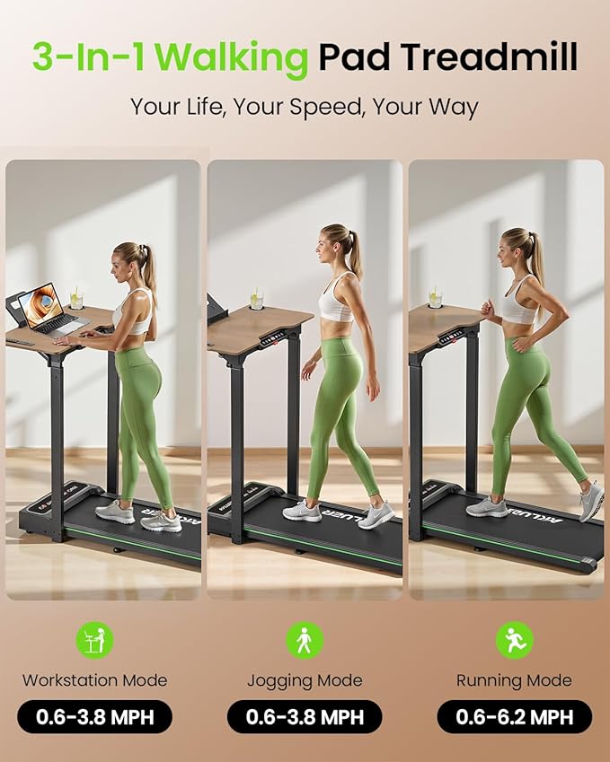 Walking Pad Treadmill, 330lbs Capacity, Compact Walking Pad, 2.5HP Desk Treadmills, 45dB Silent Operation, Foldable Treadmill with Remote Control, for Home Office