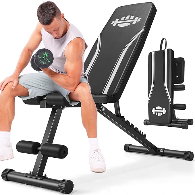 ANCHEER Basic Weight Bench for Home Gym, 660LBS Fast Foldable Workout Bench Press for Home Gym Strength Training, 8 Adjustable Backrests Incline/Flat/Decline Full Body Exercise - New Version