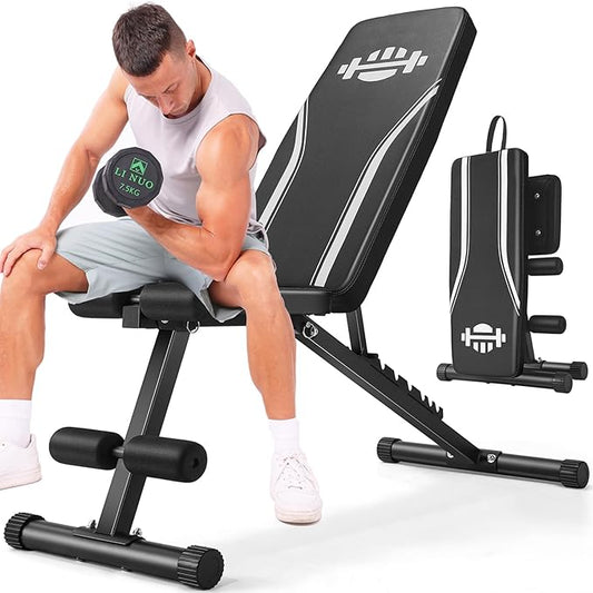 ANCHEER Basic Weight Bench for Home Gym, 660LBS Fast Foldable Workout Bench Press for Home Gym Strength Training, 8 Adjustable Backrests Incline/Flat/Decline Full Body Exercise - New Version