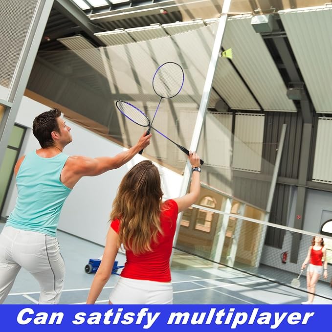 12 Pack Badminton Rackets Set Including Rackets, Nylon Shuttlecocks and Carry Bag for Outdoor Backyard Games Beginners