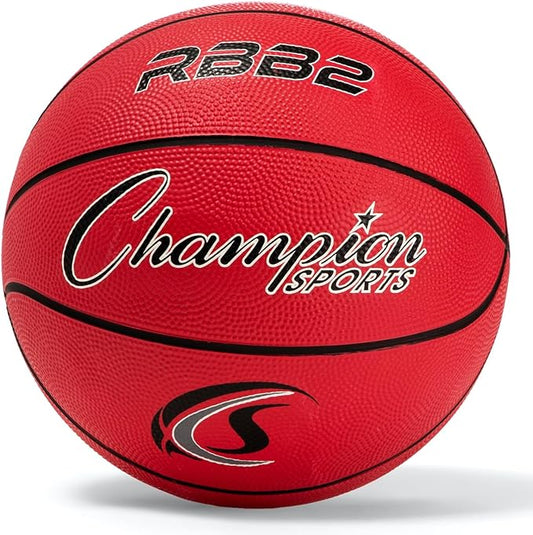 Champion Sports Rubber Basketballs – Heavy Duty Pro-Style, Indoor/Outdoor Use, Premium Basketball Equipment for Physical Education, Various Sizes & Colors (Size 3, 5, 6, 7)