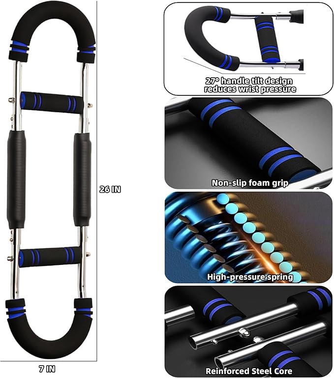 Twister Arm Trainer, 40-100lb Adjustable Chest & Arm Workout Tool, Compact Twister Arm Strengthener, Chest Trainer Equipment for Men, Shoulder Muscle Training Fitness Equipment(Blue)