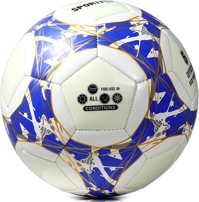 Soccer Ball Glow in The Dark Soccer Ball Size 5, Luminous Soccer Ball Gift Night Ball for Indoor Outdoor Play, Fluorescent Night Training Soccer Ball with Pump Kit