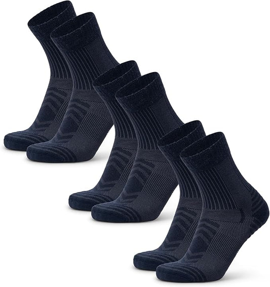 DANISH ENDURANCE Light Hiking Socks, Merino Wool Socks, Anti Blister, Sweat Wicking, Breathable, Men & Women, 3 or 5-Pack