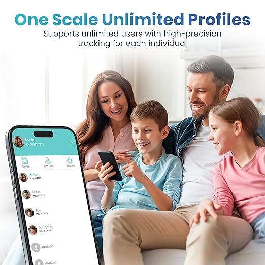 Smart Weight Scale for Body Weight with Mobile App | Tri-Color Breathing Light | Digital Weight Scale for BMI, Body Composition, Muscle & More