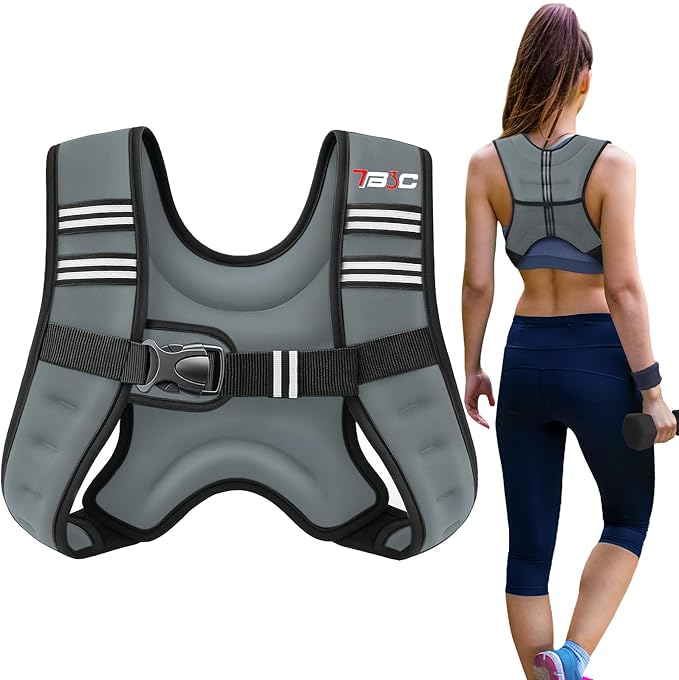 Weighted Vest Woman, 6 LB Womens Weight Vest for Walking, Strength Training Weight Vests for Men, Reflective Stripe Fitness Vest for Workout Running Jogging
