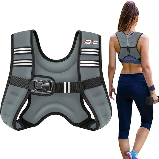 Weighted Vest Woman, 6 LB Womens Weight Vest for Walking, Strength Training Weight Vests for Men, Reflective Stripe Fitness Vest for Workout Running Jogging