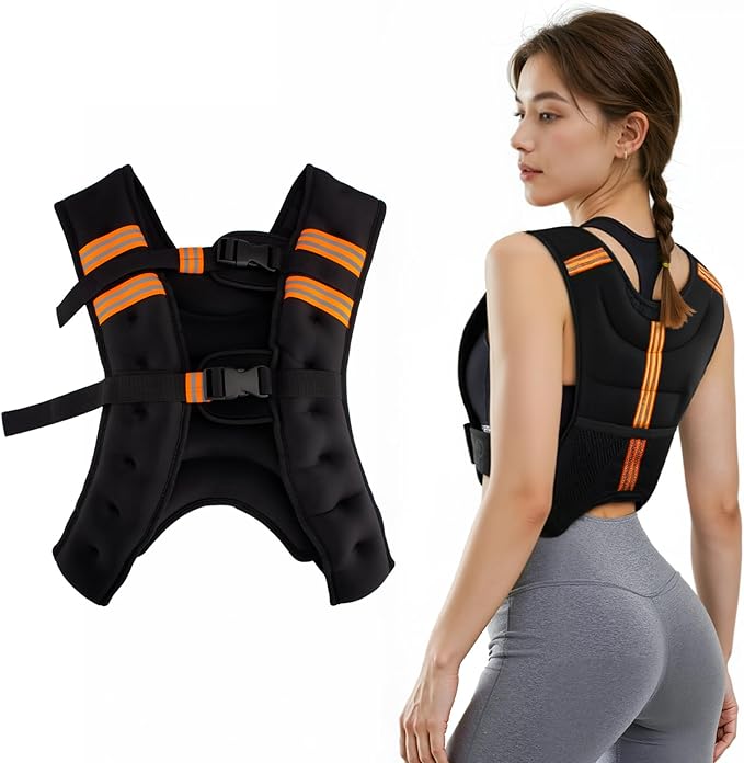 Weighted Vest for Women and Men, 10lb/12lb/16lb Weight Vest Women Man, Strength Training Weight Vests with Reflective Stripe, Exercise Equipment for Running, Training Workout, Jogging, Walking