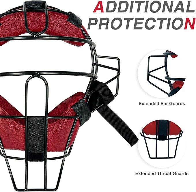 Baseball Catcher Mask Umpire Mask,Full-Face Protection Mask for Baseball,Lightweight Secure Fit Provides Maximum Protection and Comfort – Does Not Obstruct View