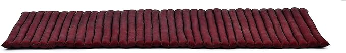 Leewadee - Foldable Floor Mattress - Japanese Roll Up Futon -Trifold Tatami Mat- Guest Floor Bed - Camping Mattress - Thai Massage Mat, Kapok Filled, 75 x 28 inches, Red