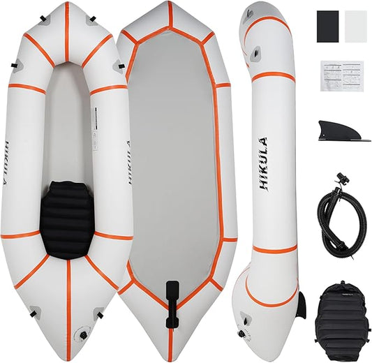 Lightweight Packraft TPU - Inflatable Kayak for Adults & Kids, Durable, Compact, Rapid Inflate, for Flat Water Rafting, Bicycle Drifting, Litewater Dinghy