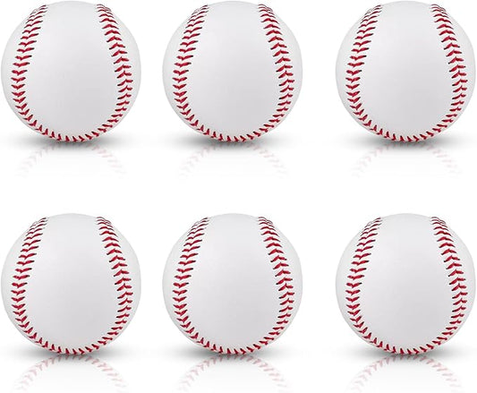 Rarapop Blank Standard Baseball Balls, Official Size 9 Inch Leather Covered Practice Baseball Training Ball for League Play, Pitching, Hitting, Batting, Fielding, Autograph