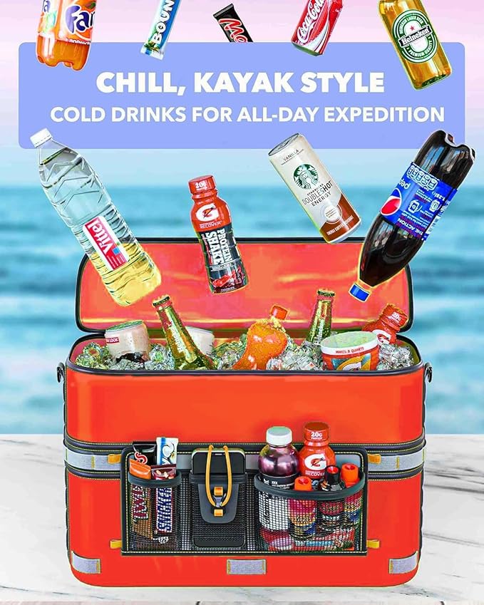 Skywin Kayak Cooler Behind Seat, Waterproof Cooler for Kayaking, Compatible with Lawn Chair Style Seats, Stores Drinks and Keeps Them Cool All Day