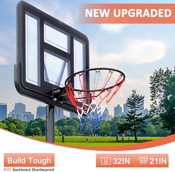 Basketball Hoop Outdoor Adjustable, Portable Basketball Hoop Goal System in Backyard/Driveway/Indoor