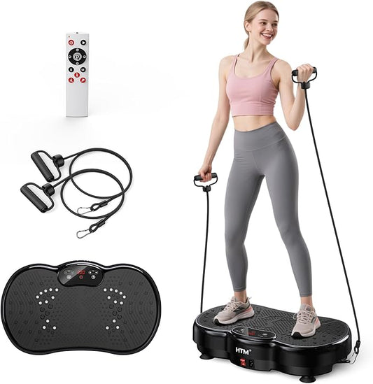 Vibration Plate Exercise Machine - 300 lbs Weight Capacity, 120 Speed Levels, 9 Workout Modes for Home Fitness, Muscle Toning & Weight Loss