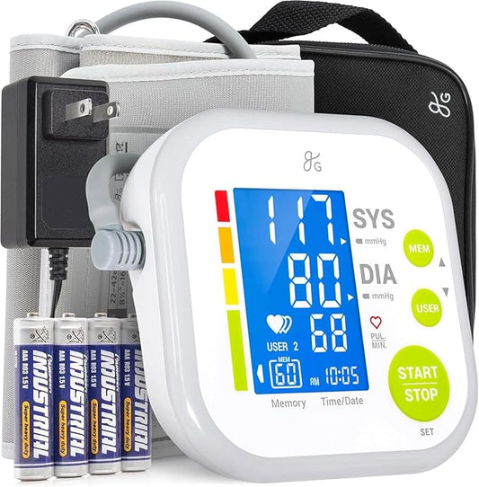 Greater Goods Blood Pressure Monitor - Complete BP Machine Kit with Wall Adapter and Premium Comfort Cuff, Designed in St. Louis