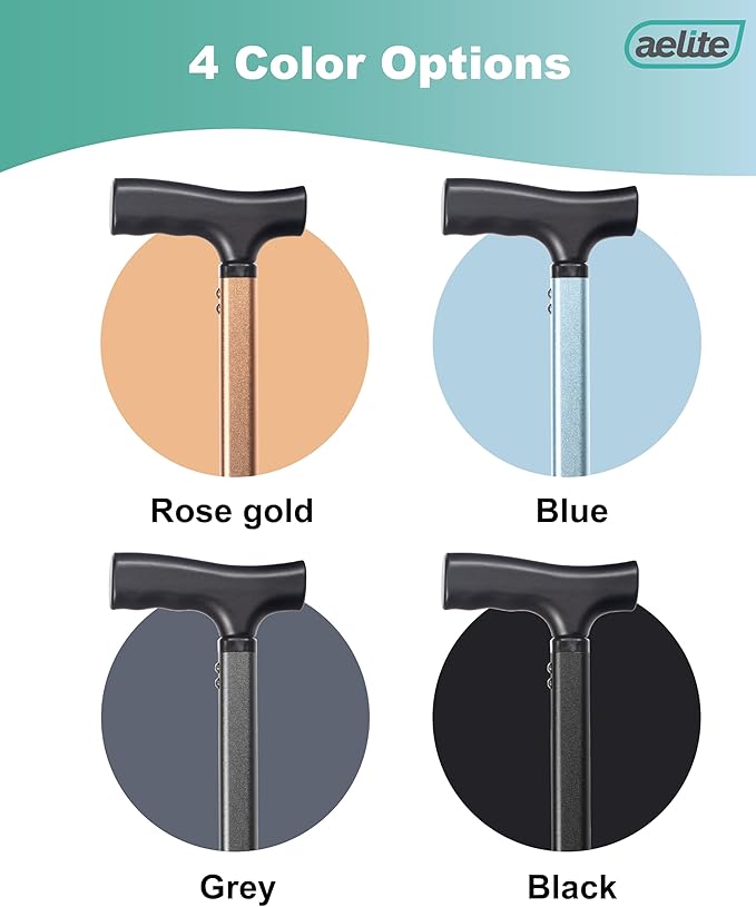 Aelite Walking Cane for Men and Women - Light, Durable, Retractable, Heavy Duty, Ergonomic Handle, High-Grade Aluminum Alloy, Canes for Seniors and Adults