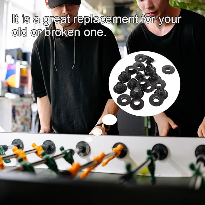 Table Foosball Bushings,10Pairs Table Football Board Bearings, Football Bearing Rods Foosball Table Machine Accessories, Foosball Table Shafts Covers Parts (Hole Diameter 16mm)