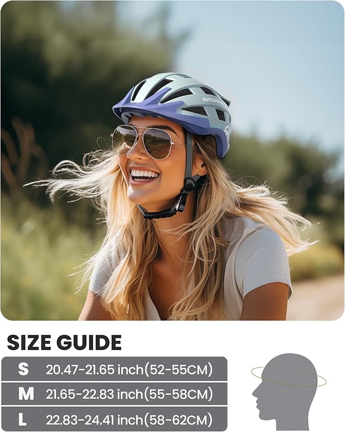 OutdoorMaster Gem II MIPS Bike Helmet with Light - Lightweight Cycling Helmet,Mountain Road Bicycle Helmet for Youth & Adult