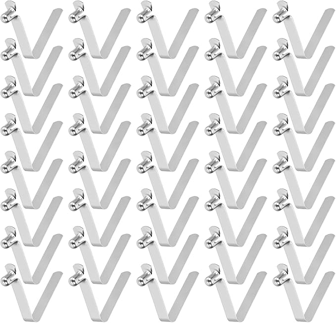 HARFINGTON Single Button Kayak Paddle Snap Spring Clip Spring Steel V-Shaped Hollow Lift Telescopic Locking Tube Pole Clips for Tent Camping