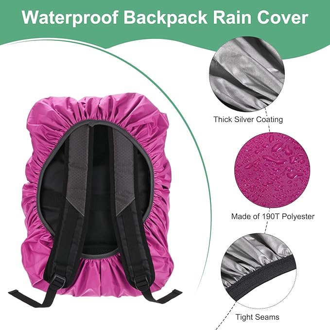 Waterproof Backpack Rain Cover Waterproof Backpack Cover, Bag Rain Cover with A Vertical Reflective Strap for Hiking/Biking/Camping/Outdoor Traveling