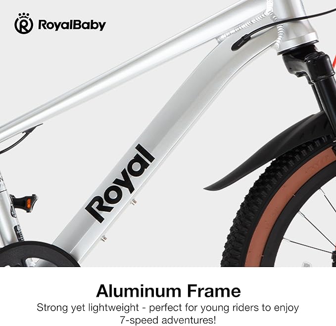 RoyalBaby Kids Mountain Bike for Boys and Girls, Ultra-Light Aluminum 20-24 Inch Wheel Bicycle for 6-14 Years Old Children, 7/21-Speeds Drivetrain