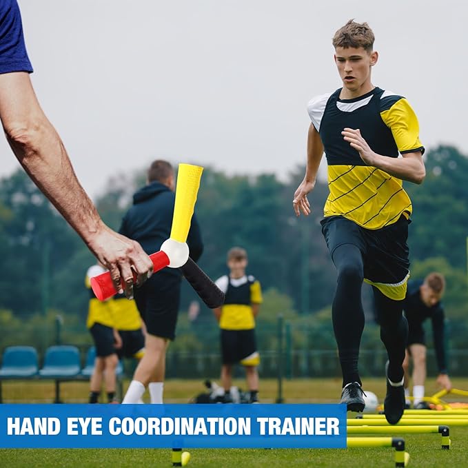 3 Pack Hand Eye Coordination Trainer Reaction Catch Trainer Hand Speed Reflex Challenge Game EVA Foam Reaction Ball Set for Football Basketball Baseball Team Sports, Reflex Agility Training