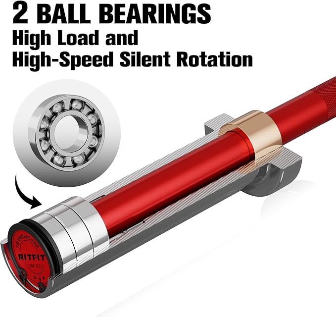 RitFit Barbell Weight Set - 4/6FT Olympic Barbell with Weight Plates (55-275LB Total) - Weightlifting Equipment for Squats, Curls, Deadlifts, Presses, Hip Thrusts