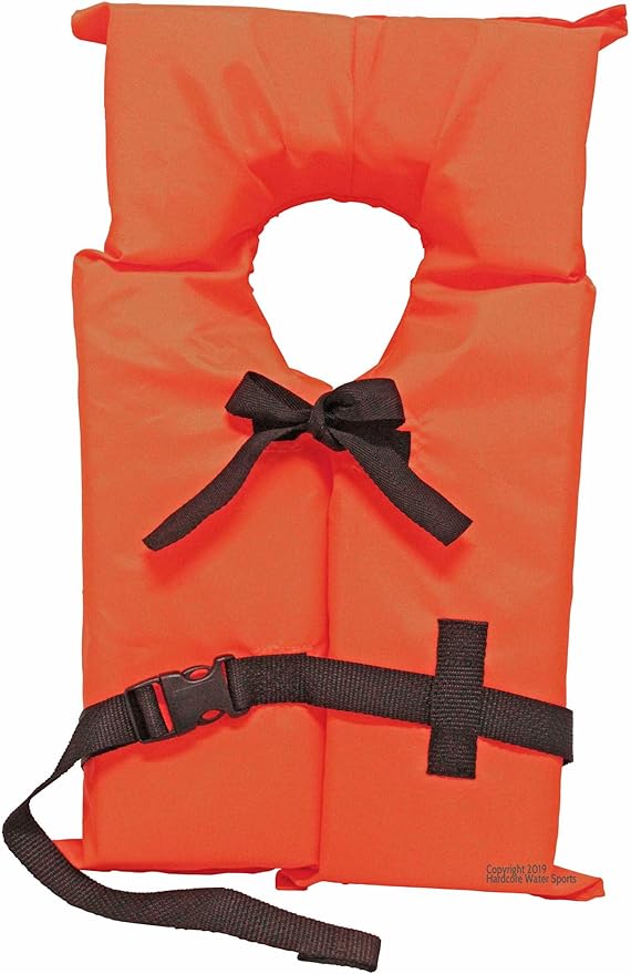 2 Pack Coast Guard Approved Life Jackets. High Visibility Color Type II Keyhole Life Vest in Classic May West Style. Compliance Flotation Device