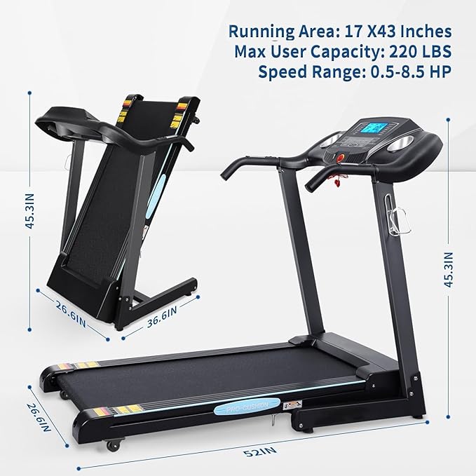 Treadmill with 0-12% Auto Incline Treadmills for Home Folding Treadmill with Incline 15 Pre-Set Training Programs Large LCD Display Running Machine Walking Jogging Running for Office Workout