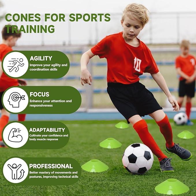 35/65 PCS Agility Soccer Cones for Training, Reusable Sports Cones for Drills with Mesh Bag, Training Cones for Soccer Practice, Football, Basketball - Disc Cones Training Equipment