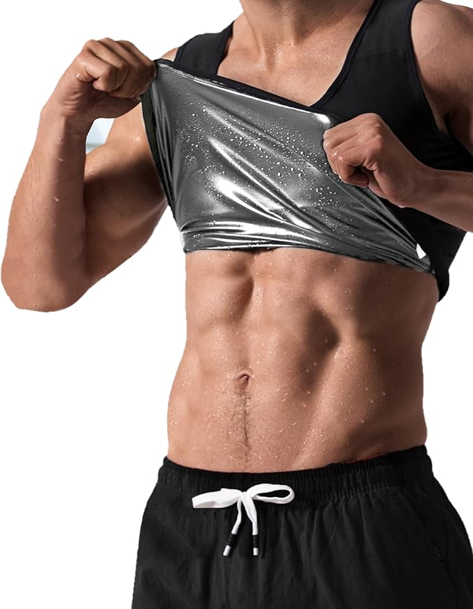 Sauna Sweat Suits Shirt Vest Waist Trainer for Men Compression Workout Shapewear Excersize Gym Clothes Working Out