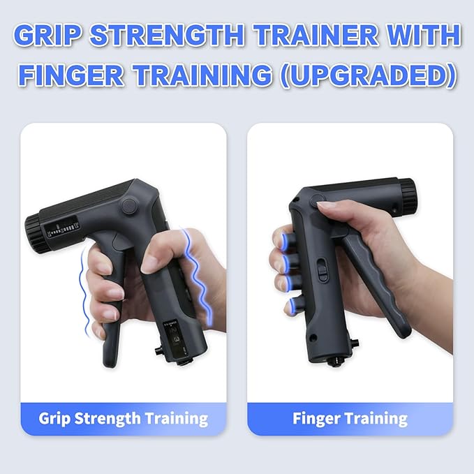 HXD-ERGO Grip Strength Trainer with Finger Exerciser, Adjustable Resistance Hand Gripper, Hand Exerciser with Counting for Muscle Building(10-130 LBS)