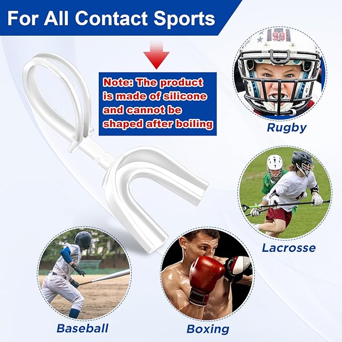 Dunzy 20 Pcs Strapped Mouth Guard Football Sports Mouthguard No Boil Mouthguard Adult Youth Football Mouthpiece Mouth Protector for Boxing Lacrosse Hockey Taekwondo