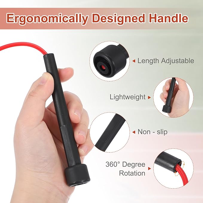 PATIKIL Jump Rope PVC, Adjustable Speed Skipping Rope Tangle-Free Exercise Equipment for Workout Women Men Outdoor Training Home Fitness