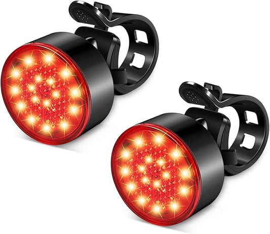 Ascher USB Rechargeable LED Bike Tail Lights 2 Pack, Bright Bicycle Cycling Rear Light, 4 Light Mode Options Safety Bike Light for Adults Kids Men Women Road Mountain(2 USB Cables Included)