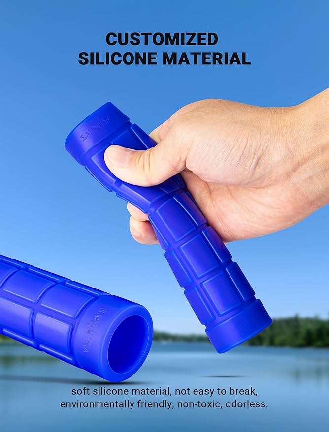 2-Packs Upgraded Kayak Paddle Grips, Non-Slip Silicone Kayaking Handle Wrap to Prevent Hand Blisters, Universal 1.18 Inches Removable Kayak Accessorie for Multiple Types of Detachable Oars