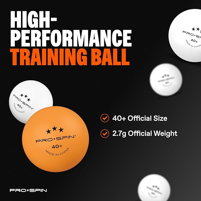 PRO SPIN Ping Pong Paddles - High-Performance Set with Premium Table Tennis Rackets, 3-Star Ping Pong Balls, Compact Storage Case | Professional Quality Ping Pong Paddle Set | Indoor & Outdoor Games