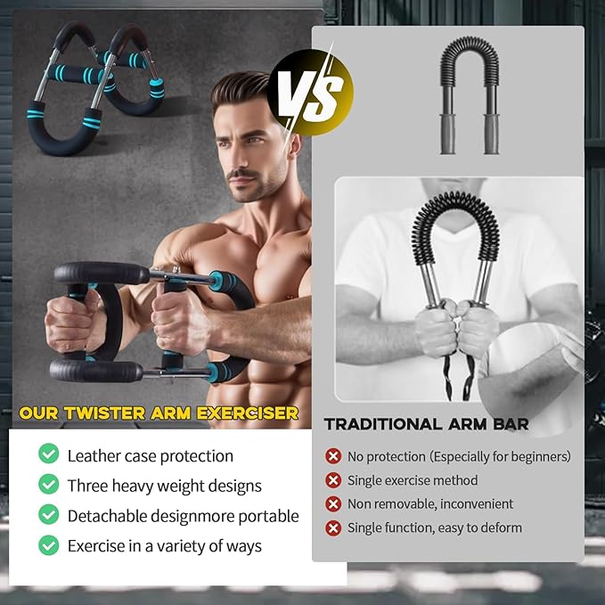 Twister Arm Trainer, Adjustable Chest Workout Equipment, Portable Chest and Arm Trainer Exerciser for Men&Women, Home Gym Equipment for Shoulder/Chest/Triceps (60-110lb)