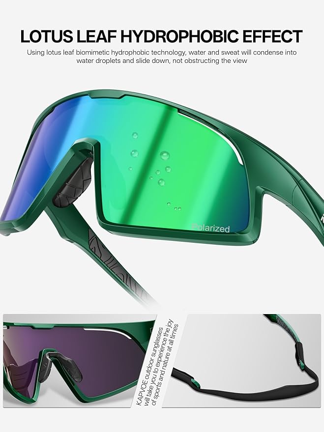 KAPVOE Polarized Cycling Glasses Men Women Sports Sunglasses for Mountain Bike Running Fishing Baseball K383