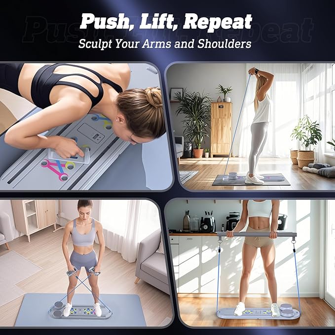 Pilates Board Pilates Reformer Set, Multifunctional Pilates Board for Home Workout, 15-in-1 Flo Pilates Portable Reformer 2025 for Full-Body Exercise