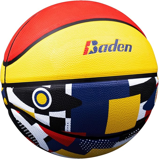 Baden | Legend Court Canvas | Creative Design Outdoor Rubber Game Basketball | Youth & Adult Size 5,6,7