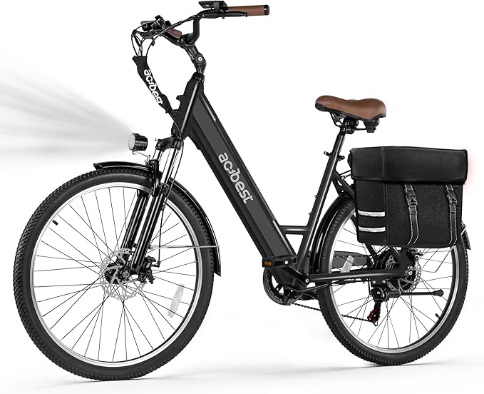 Cores Electric Bike for Adults, 26" Electric Commuter Bike with 1200W Peak Motor, 28MPH 70 Miles Max, 48V 576Wh Removable Battery, 7-Speed City Cruiser Mountain E Bike for Commuting