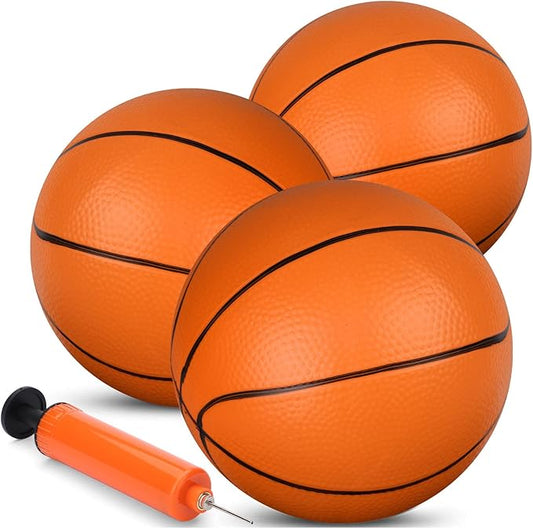 Mini Toy Basketballs, Small 6 Inch Replacment Ball for Indoor Mini Basketball Hoop, 6" Small Replacement Basketball, Toddler Balls, Beach Sand Toy Rubber Ball for Inflatable Pool Hoop Kids Adult